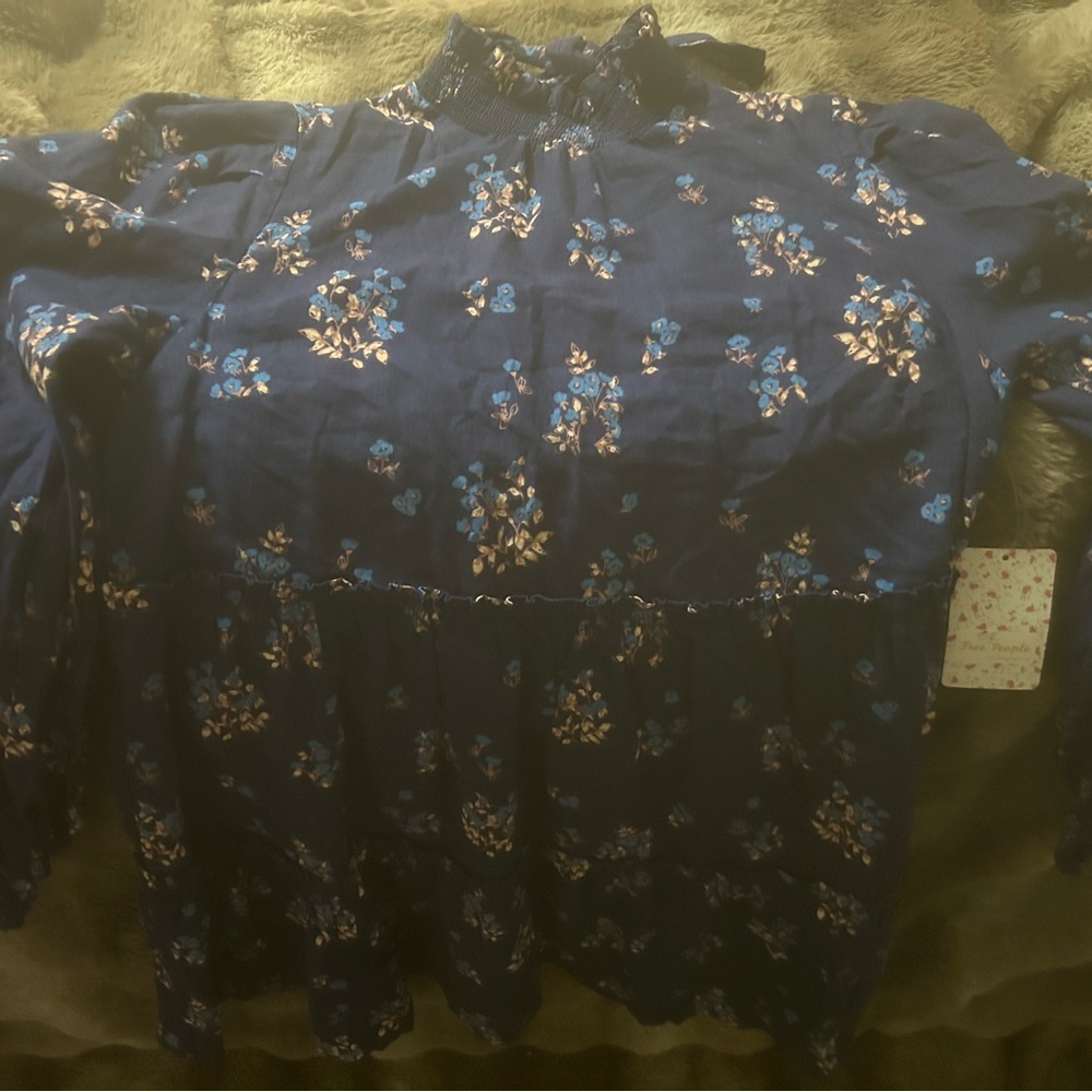 Free People Navy Floral Dress